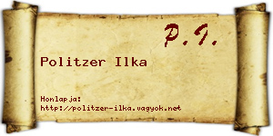 Politzer Ilka névjegykártya